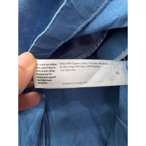 Eileen Fisher light weight blue cotton blend coat jacket size M - Picture 5 of 10